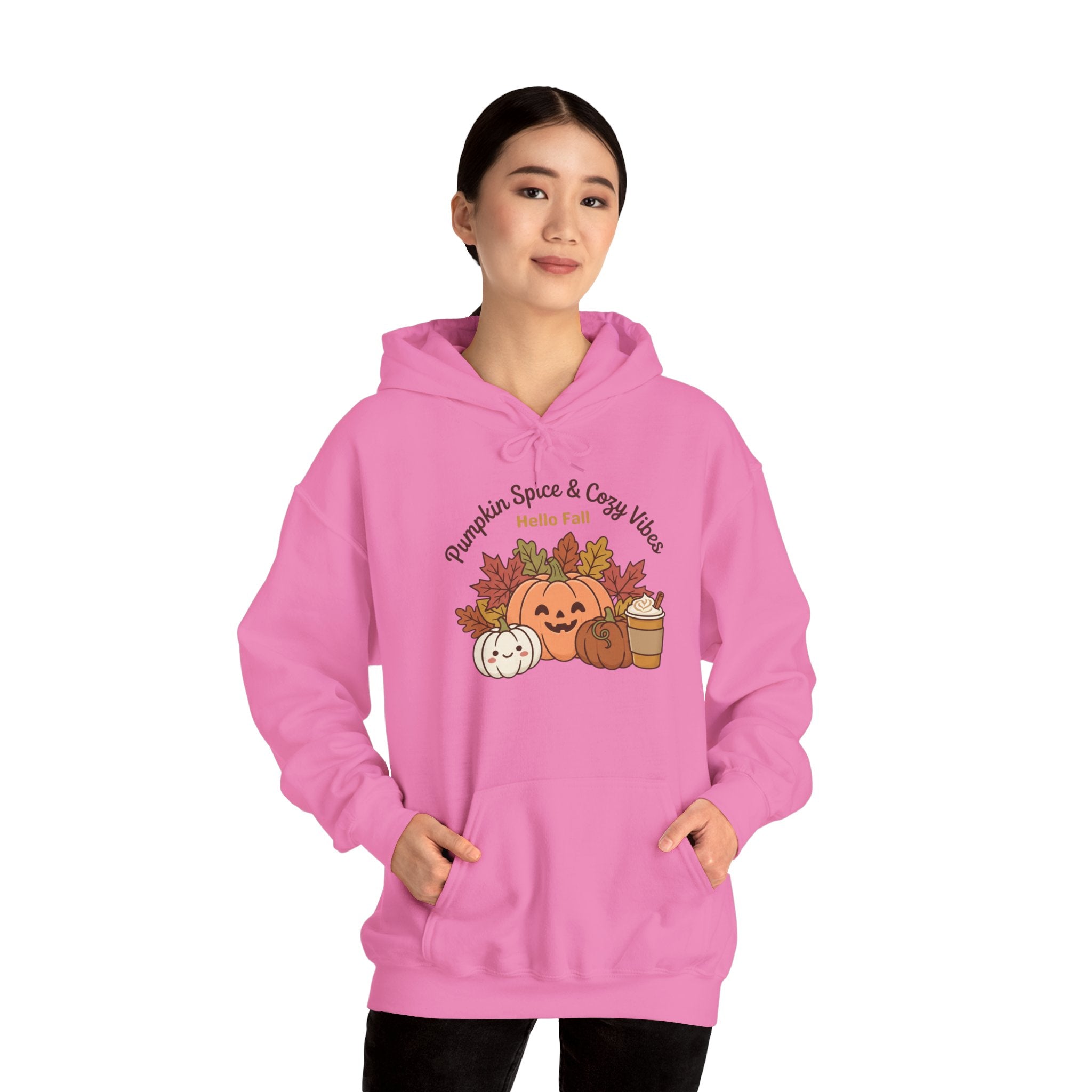 Pumpkin Spice & Cozy Vibes Hoodie | Fall Pumpkin Coffee Sweatshirt