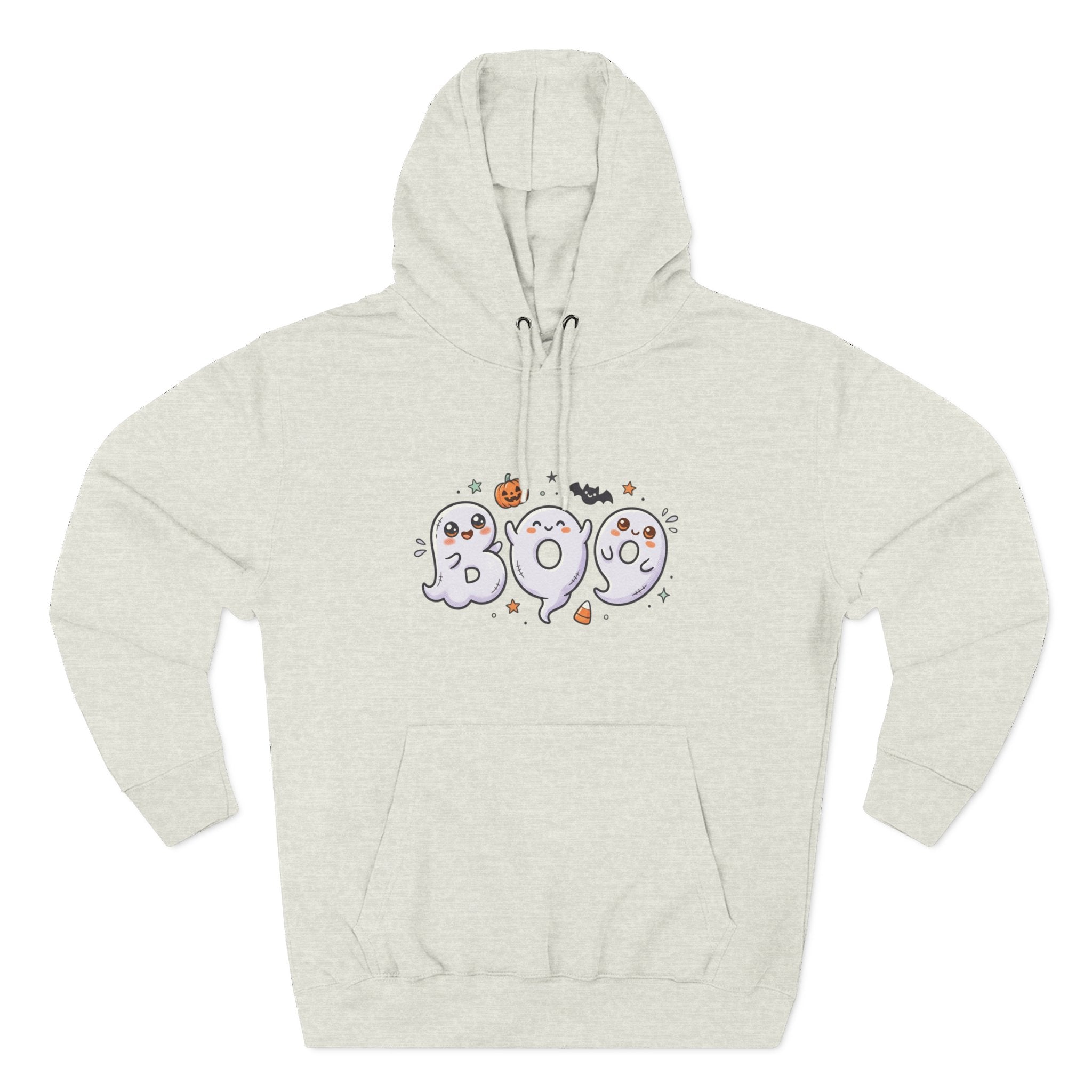 Boo Ghosts Halloween Hoodie — Cute Cartoon Ghosts & Pumpkins Fleece Hoodie