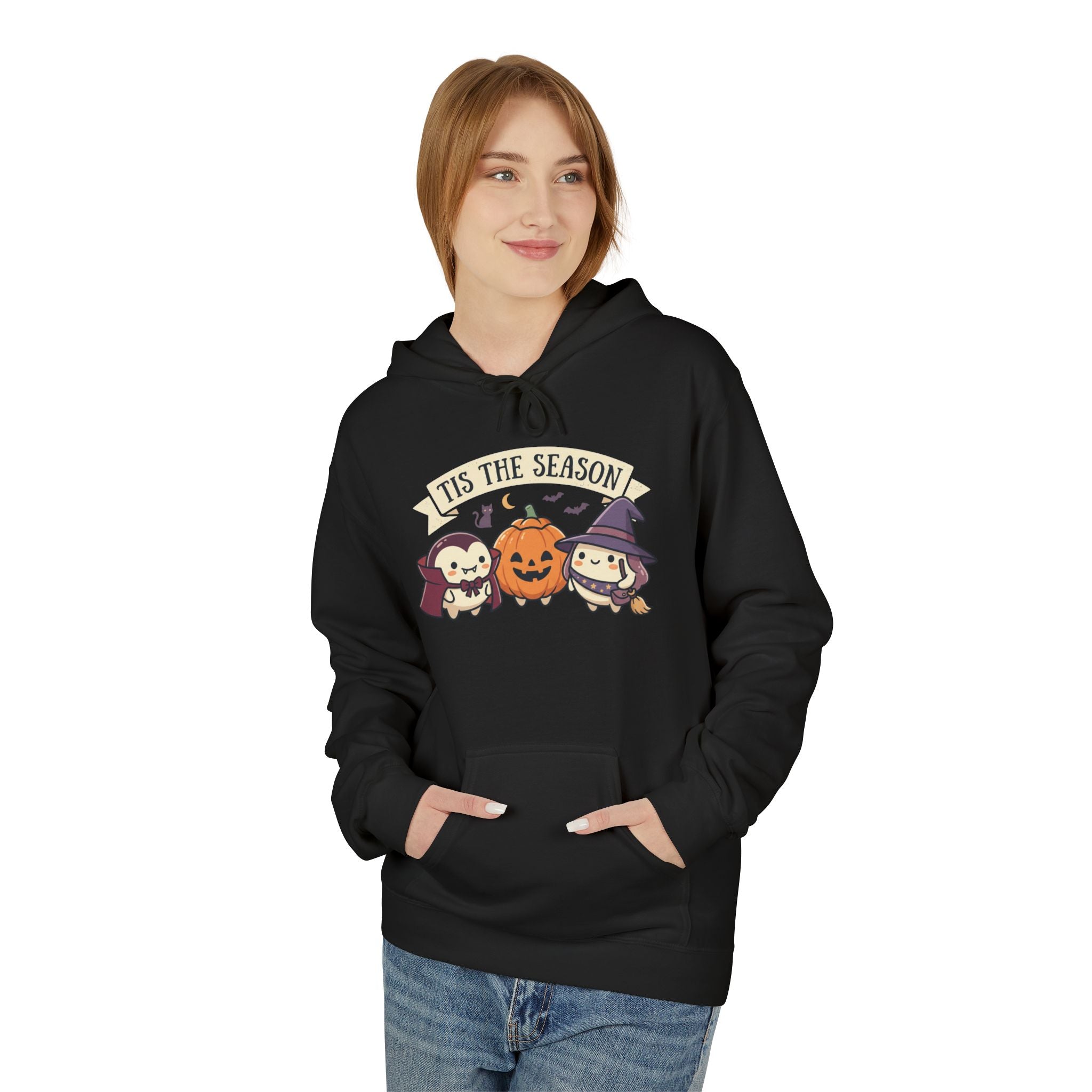 Halloween 'Tis The Season' Cute Pumpkin & Witch Hoodie