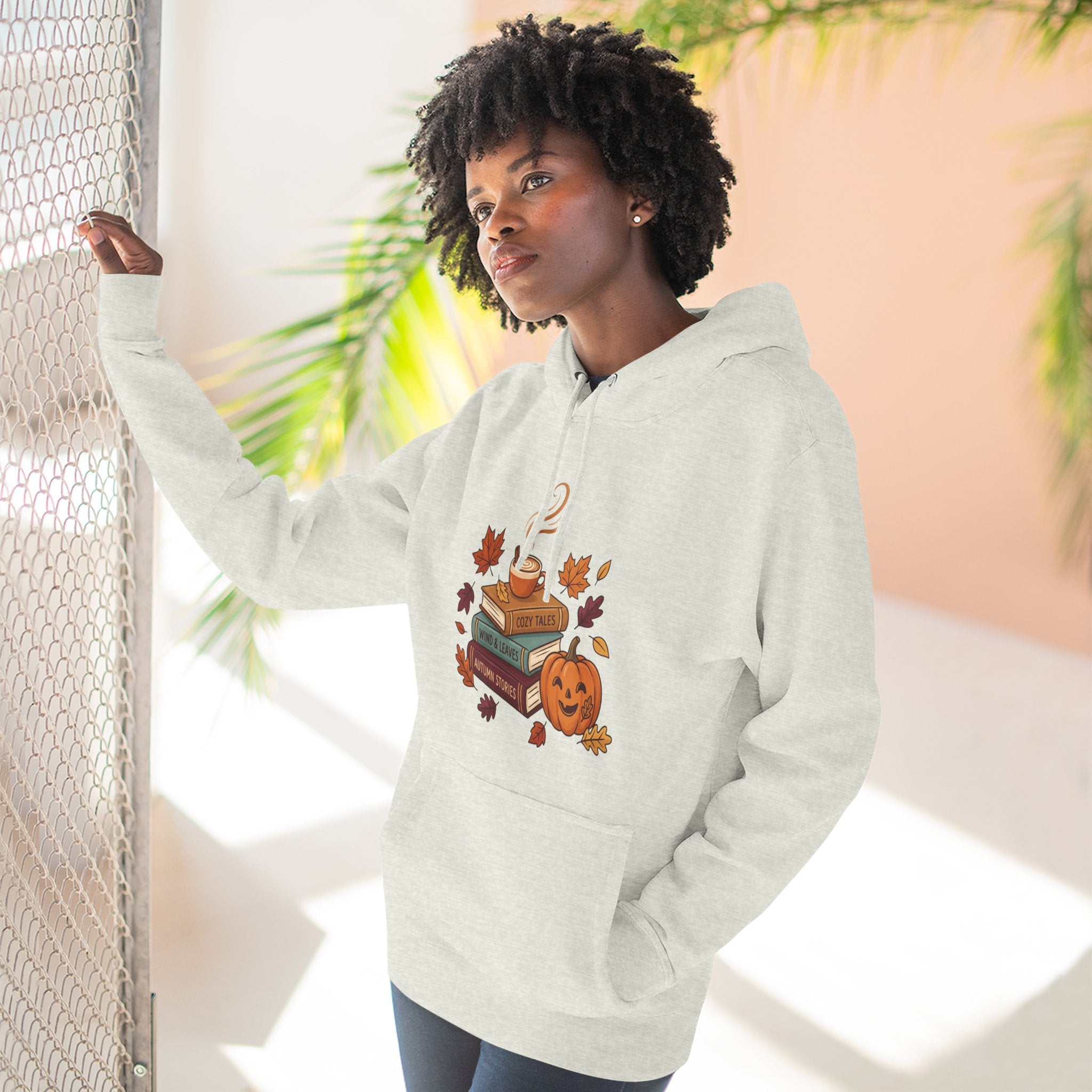 Autumn Cozy Reads Hoodie — Pumpkin, Books & Candle Fall Fleece