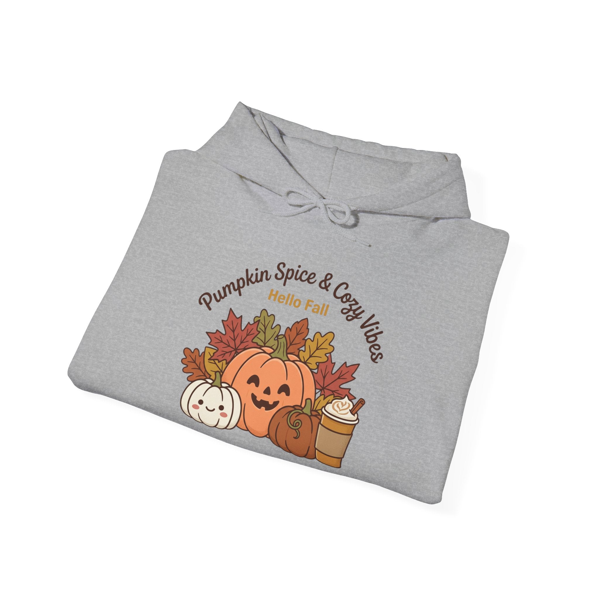 Pumpkin Spice & Cozy Vibes Hoodie | Fall Pumpkin Coffee Sweatshirt