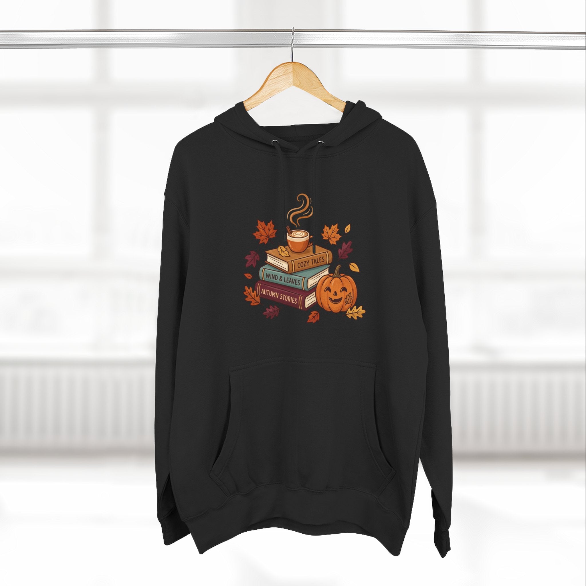 Autumn Cozy Reads Hoodie — Pumpkin, Books & Candle Fall Fleece