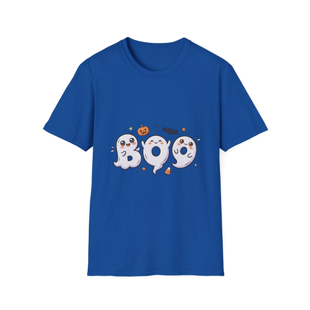 Halloween Ghosts "BOO" T-Shirt — Cute Spooky Pumpkin & Bat Graphic