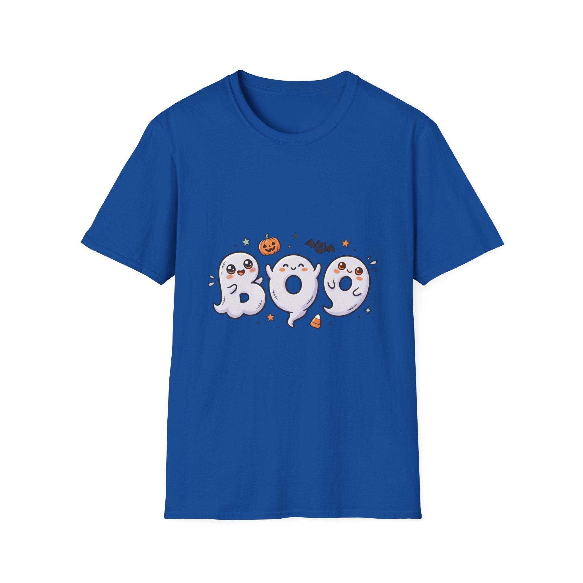 Halloween Ghosts "BOO" T-Shirt — Cute Spooky Pumpkin & Bat Graphic