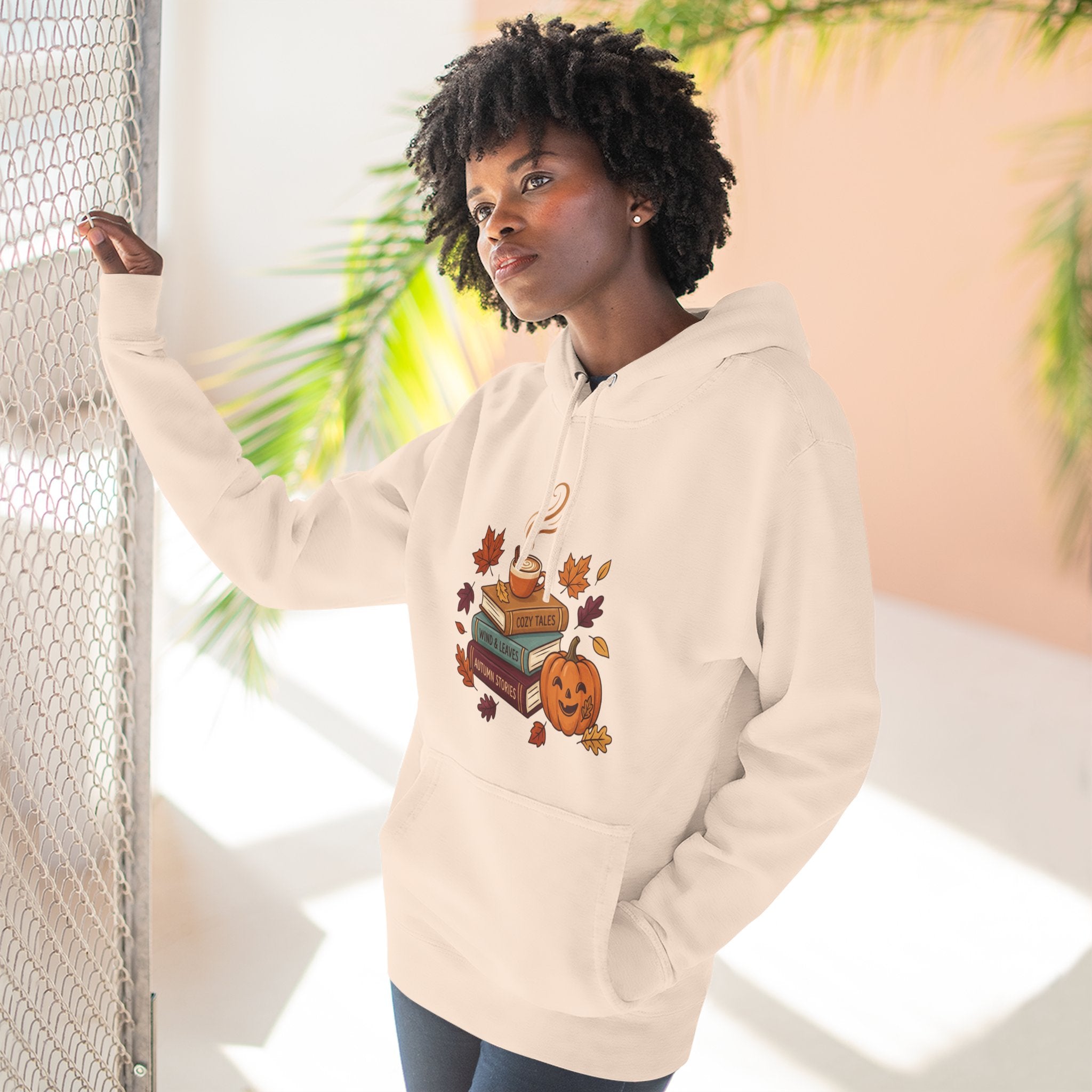 Autumn Cozy Reads Hoodie — Pumpkin, Books & Candle Fall Fleece