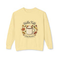 Hello Fall Cozy Season mug illustration Sweatshirt | Autumn leaves, pumpkin spice