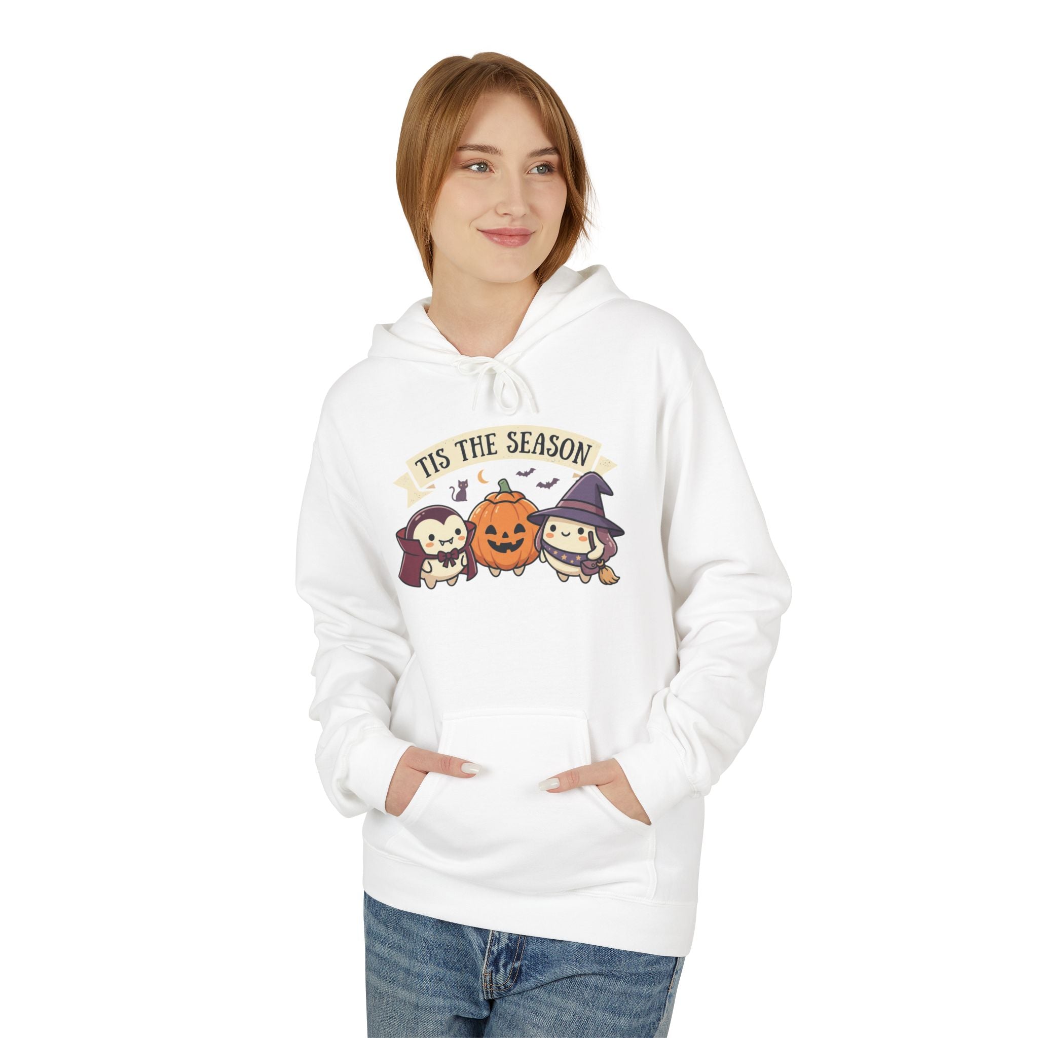 Halloween 'Tis The Season' Cute Pumpkin & Witch Hoodie