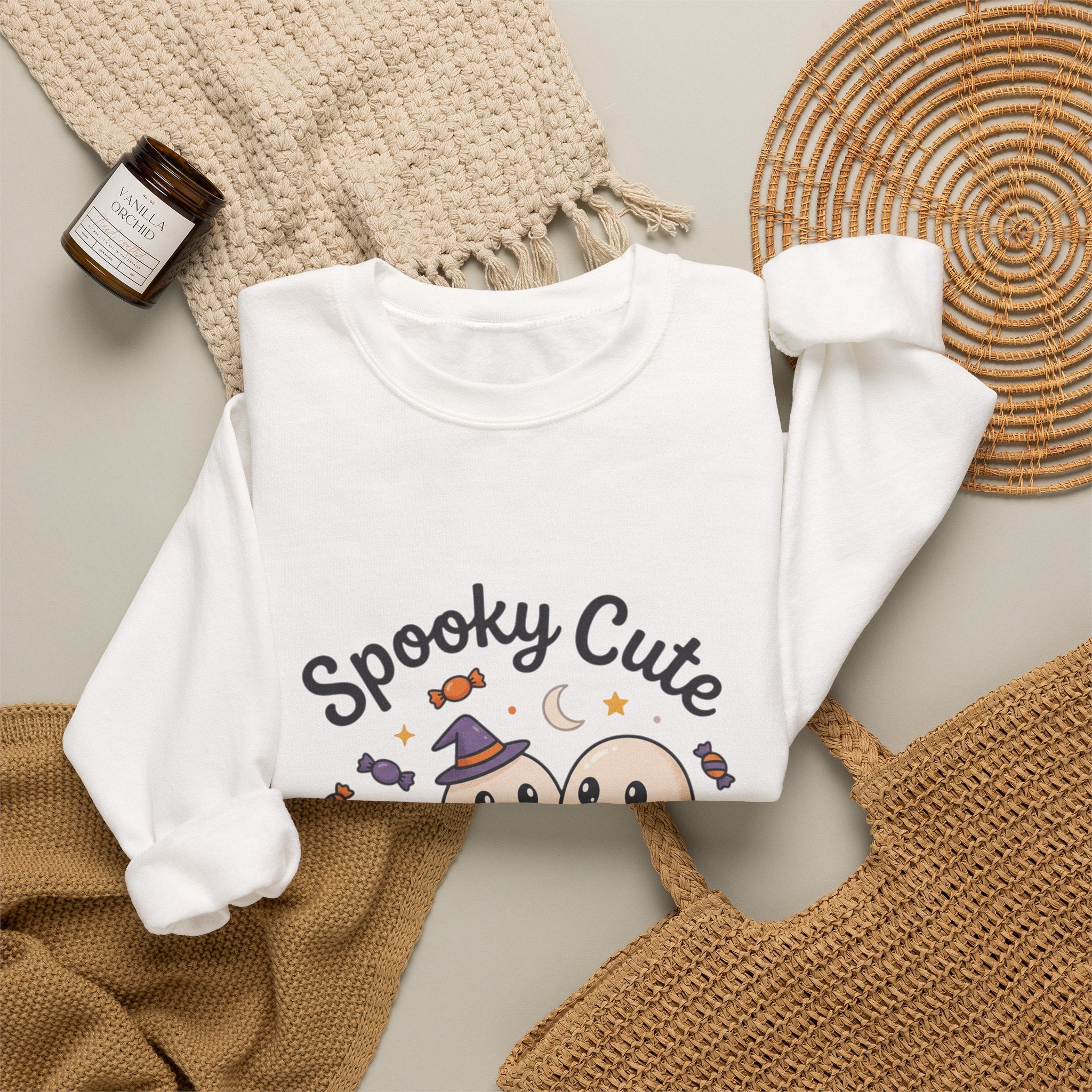 Spooky Cute Ghosts Crewneck Sweatshirt | Happy Hauntings Halloween