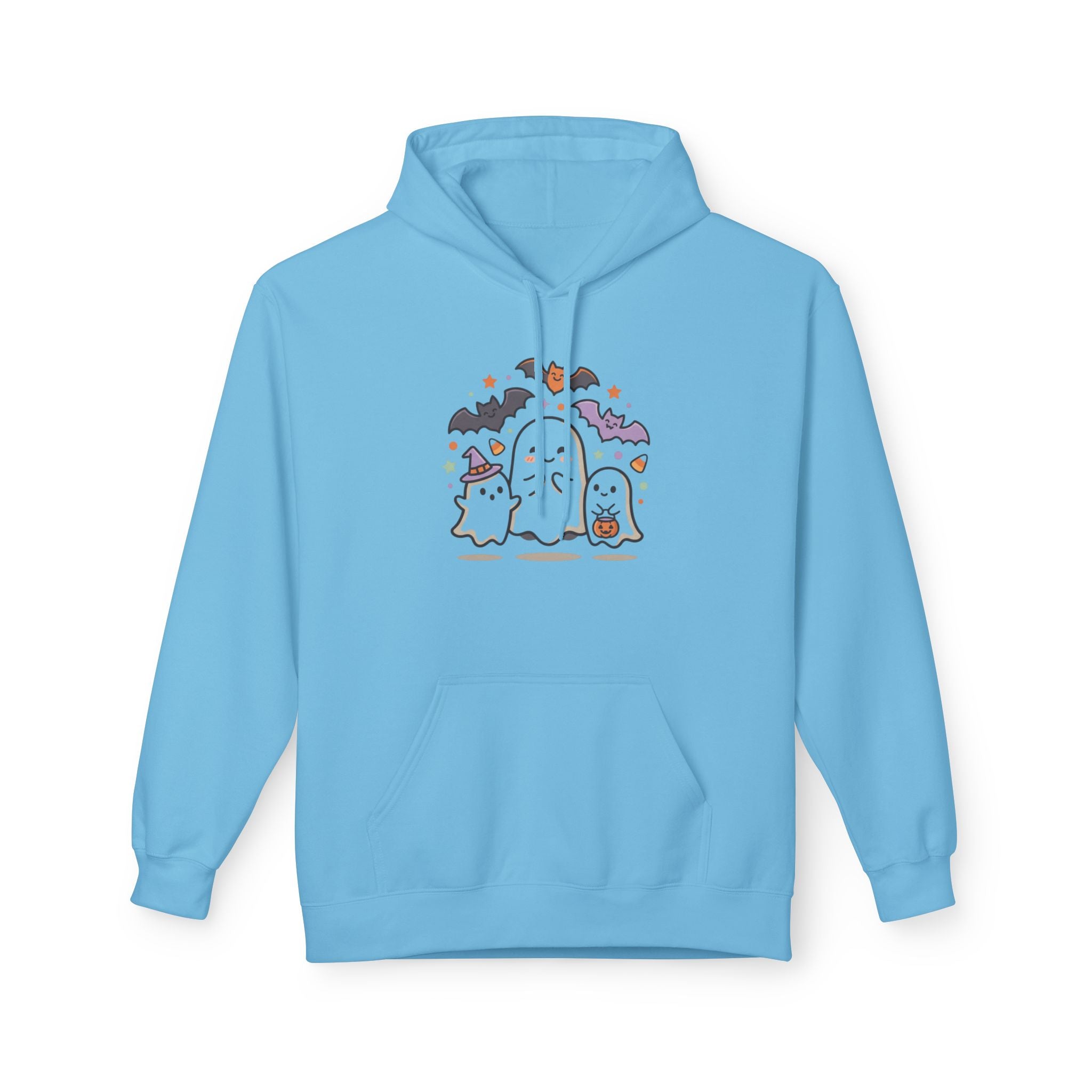 Halloween Cute Ghosts Hoodie – Kawaii Ghost, Bat & Candy Sweatshirt