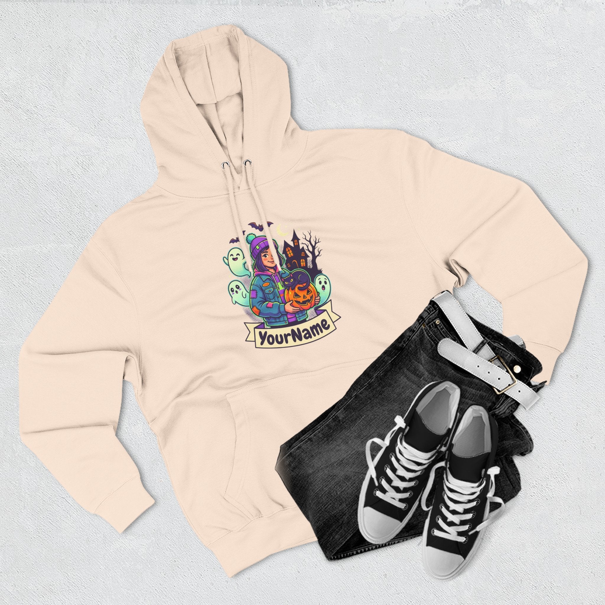 Halloween Crew Hoodie — Personalized Spooky Characters Design