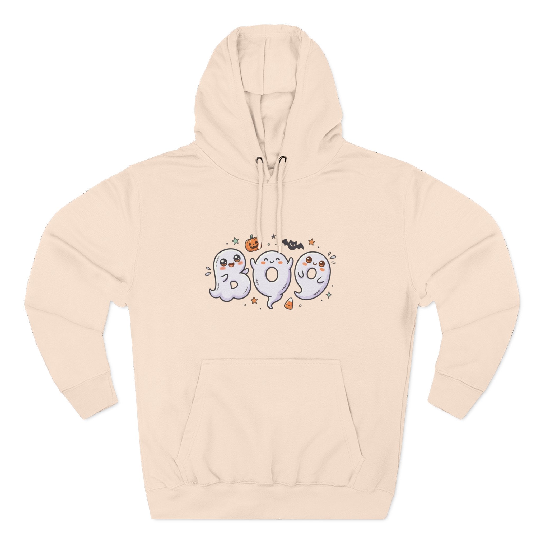 Boo Ghosts Halloween Hoodie — Cute Cartoon Ghosts & Pumpkins Fleece Hoodie