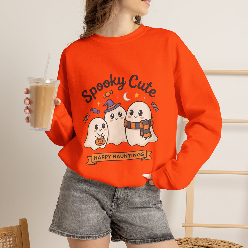 Spooky Cute Ghosts Crewneck Sweatshirt | Happy Hauntings Halloween