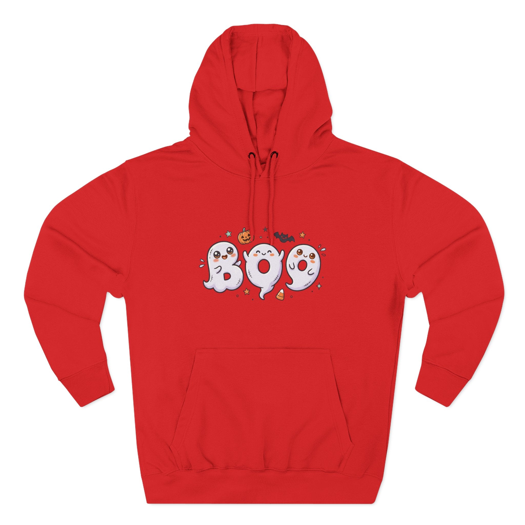 Boo Ghosts Halloween Hoodie — Cute Cartoon Ghosts & Pumpkins Fleece Hoodie