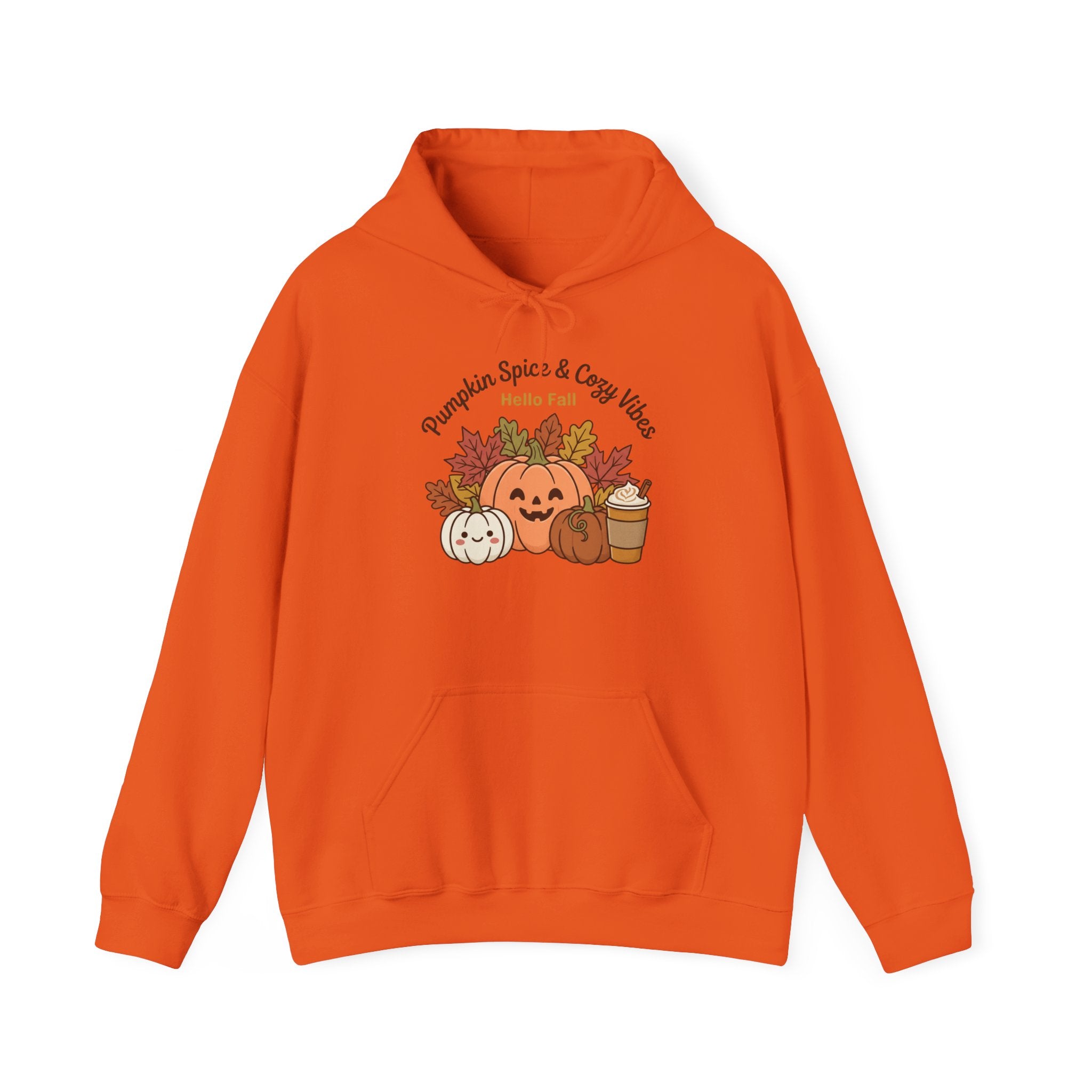 Pumpkin Spice & Cozy Vibes Hoodie | Fall Pumpkin Coffee Sweatshirt