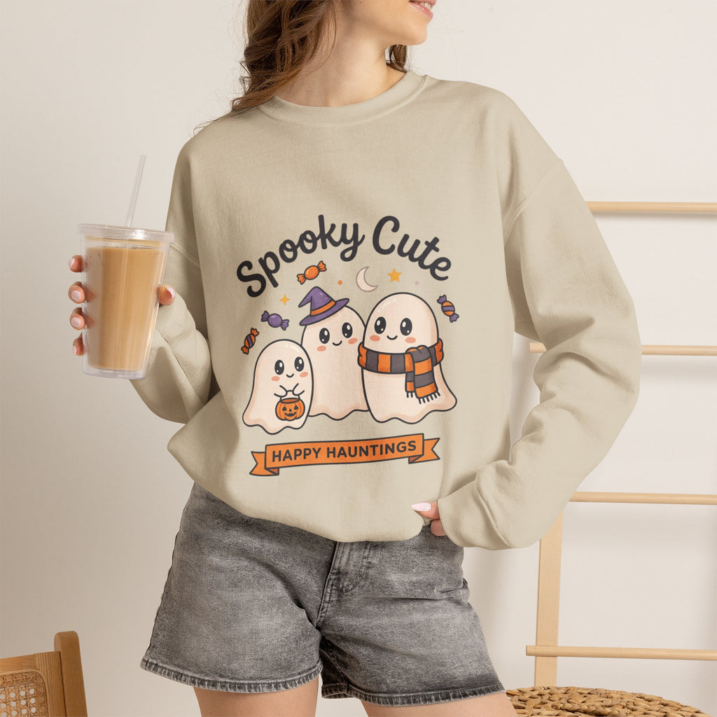 Spooky Cute Ghosts Crewneck Sweatshirt | Happy Hauntings Halloween