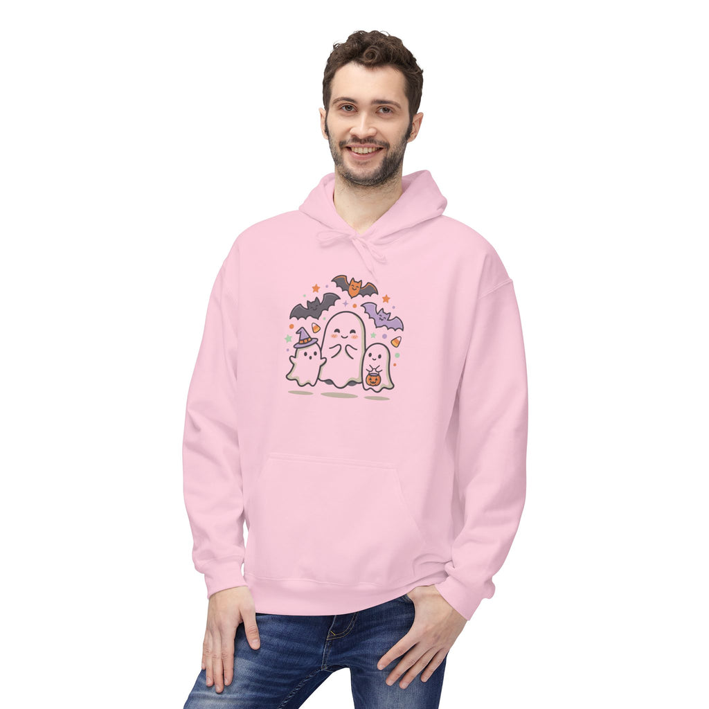 Halloween Cute Ghosts Hoodie – Kawaii Ghost, Bat & Candy Sweatshirt