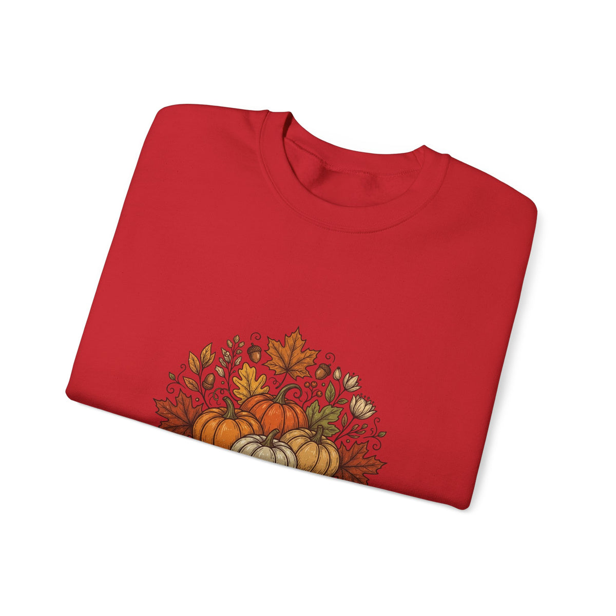 Fall Is Here Sweatshirt — Autumn Pumpkin Leaves Crewneck