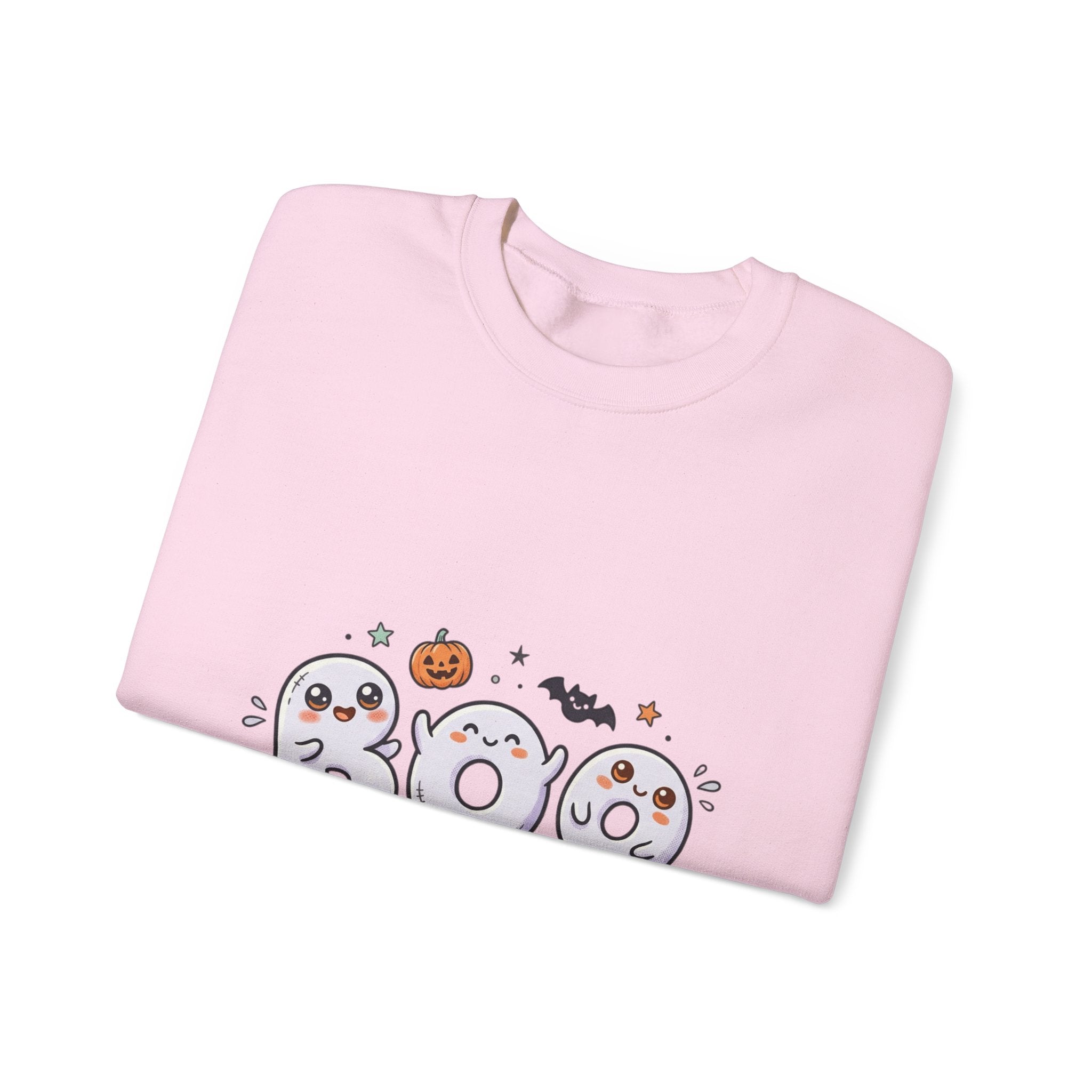 Cute 'BOO' Ghost Halloween Sweatshirt — Cute Spooky Crewneck for Fall