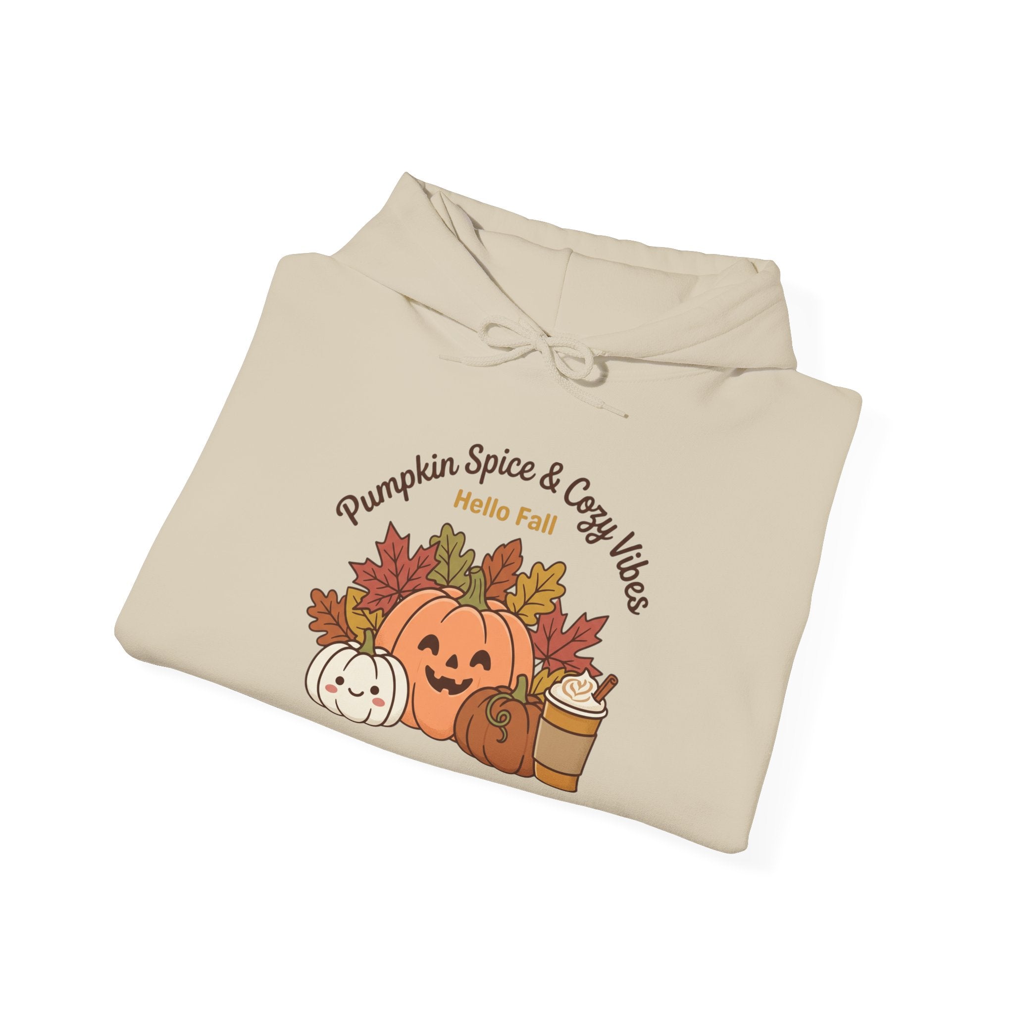 Pumpkin Spice & Cozy Vibes Hoodie | Fall Pumpkin Coffee Sweatshirt