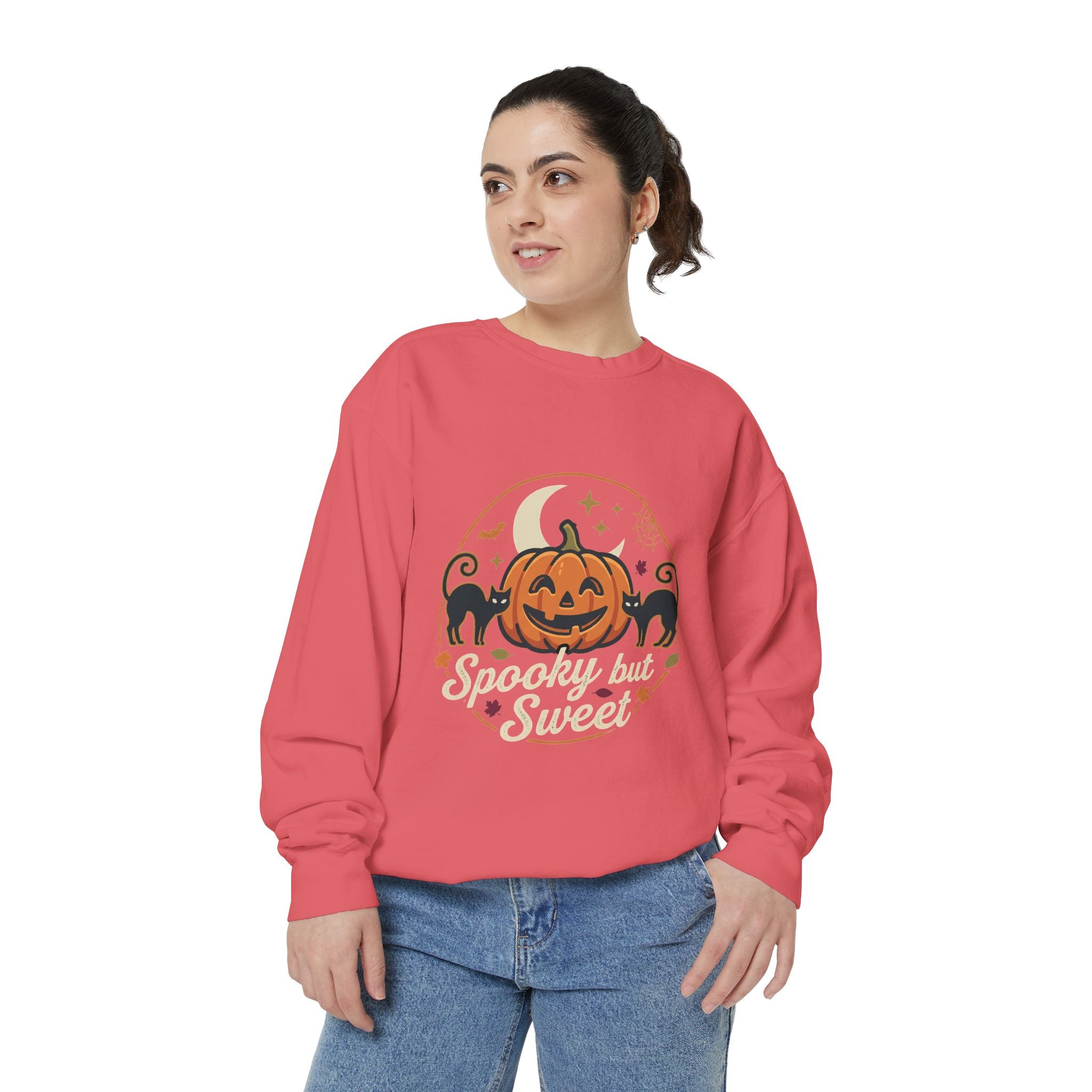 Spooky but Sweet Pumpkin Sweatshirt | Halloween Jack-o'-Lantern