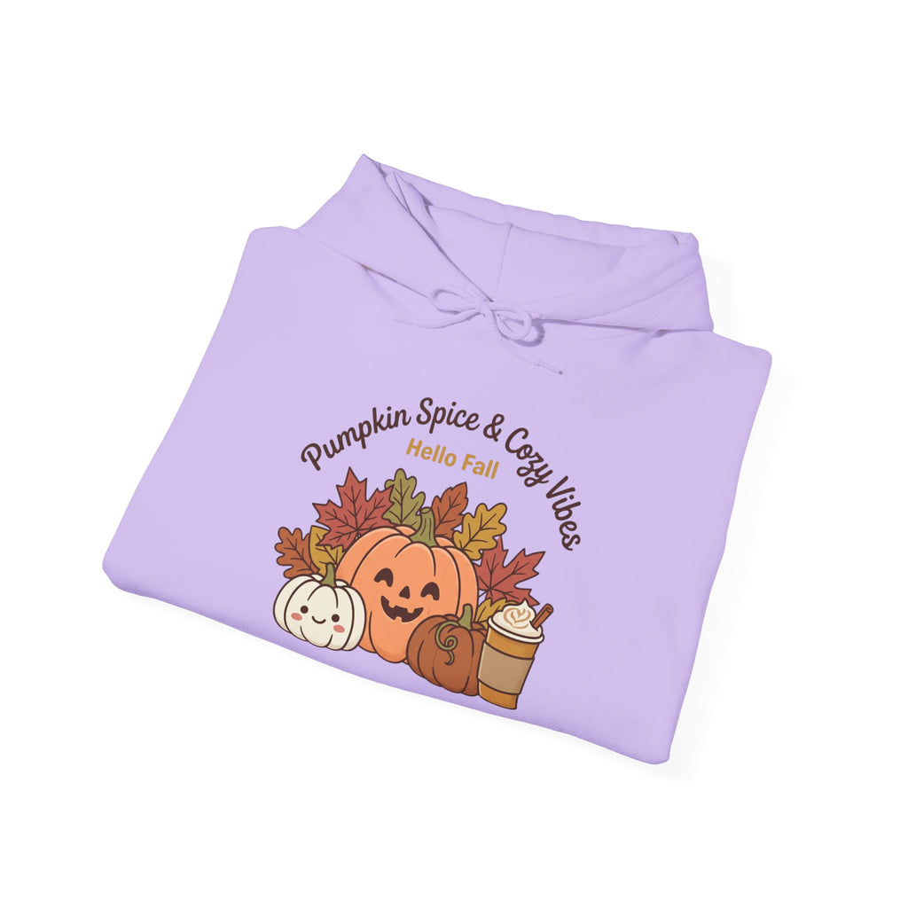 Pumpkin Spice & Cozy Vibes Hoodie | Fall Pumpkin Coffee Sweatshirt