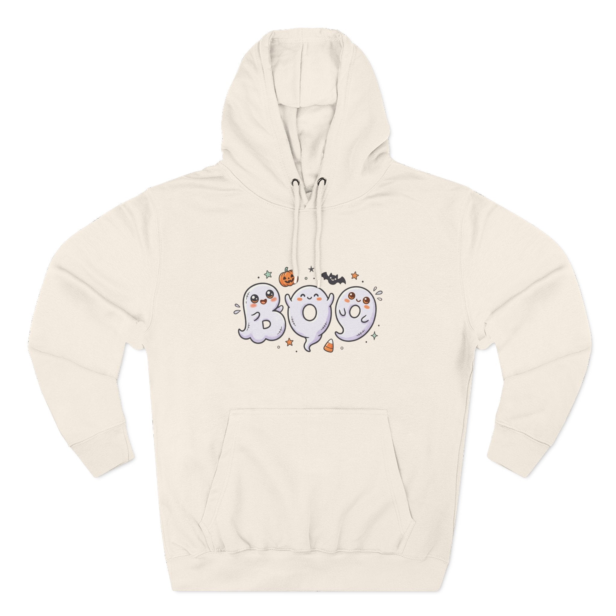 Boo Ghosts Halloween Hoodie — Cute Cartoon Ghosts & Pumpkins Fleece Hoodie