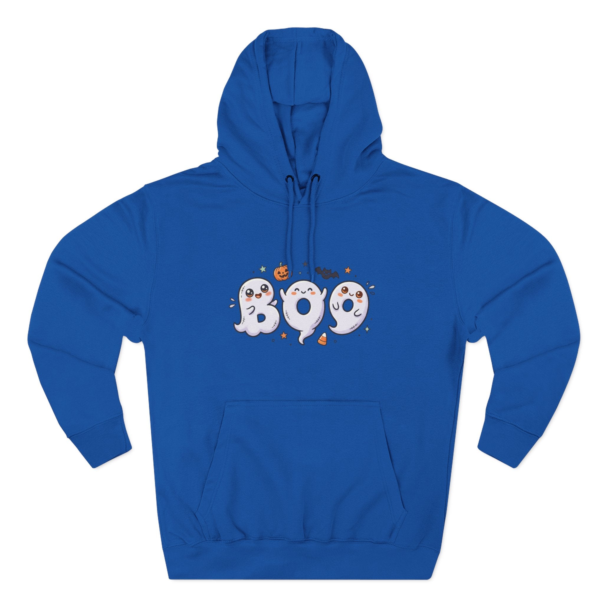 Boo Ghosts Halloween Hoodie — Cute Cartoon Ghosts & Pumpkins Fleece Hoodie