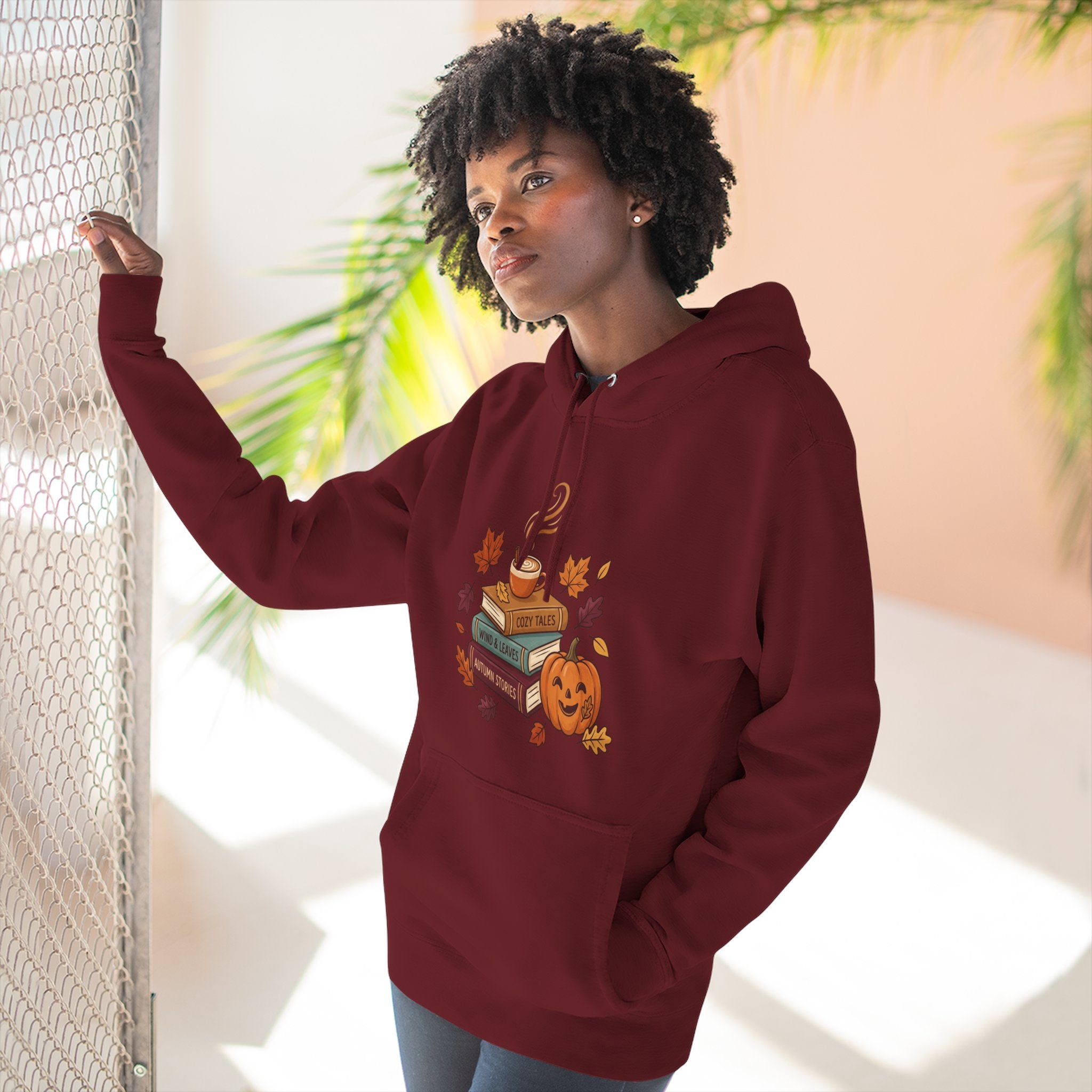 Autumn Cozy Reads Hoodie — Pumpkin, Books & Candle Fall Fleece