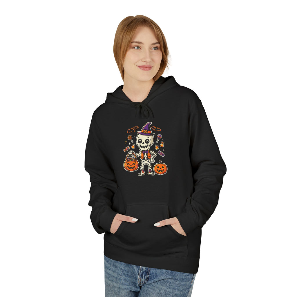 Halloween Skeleton Candy Hoodie – Trick-or-Treat Pumpkin Graphic Hoodie