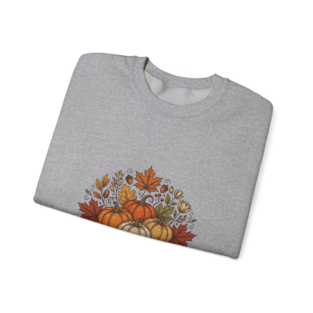 Fall Is Here Sweatshirt — Autumn Pumpkin Leaves Crewneck