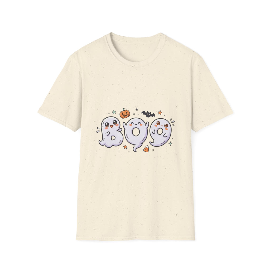Halloween Ghosts "BOO" T-Shirt — Cute Spooky Pumpkin & Bat Graphic