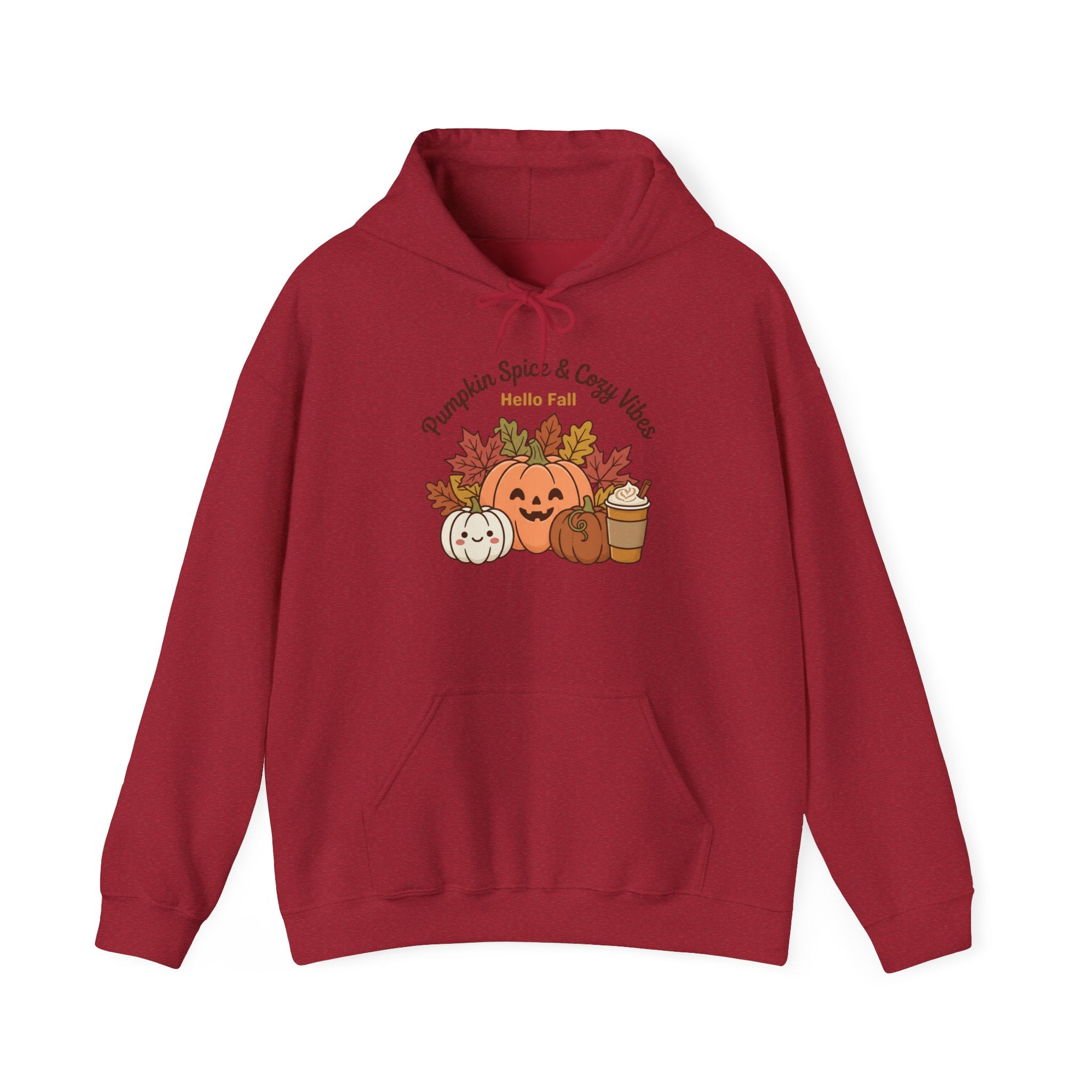 Pumpkin Spice & Cozy Vibes Hoodie | Fall Pumpkin Coffee Sweatshirt