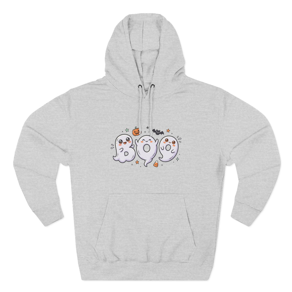 Boo Ghosts Halloween Hoodie — Cute Cartoon Ghosts & Pumpkins Fleece Hoodie