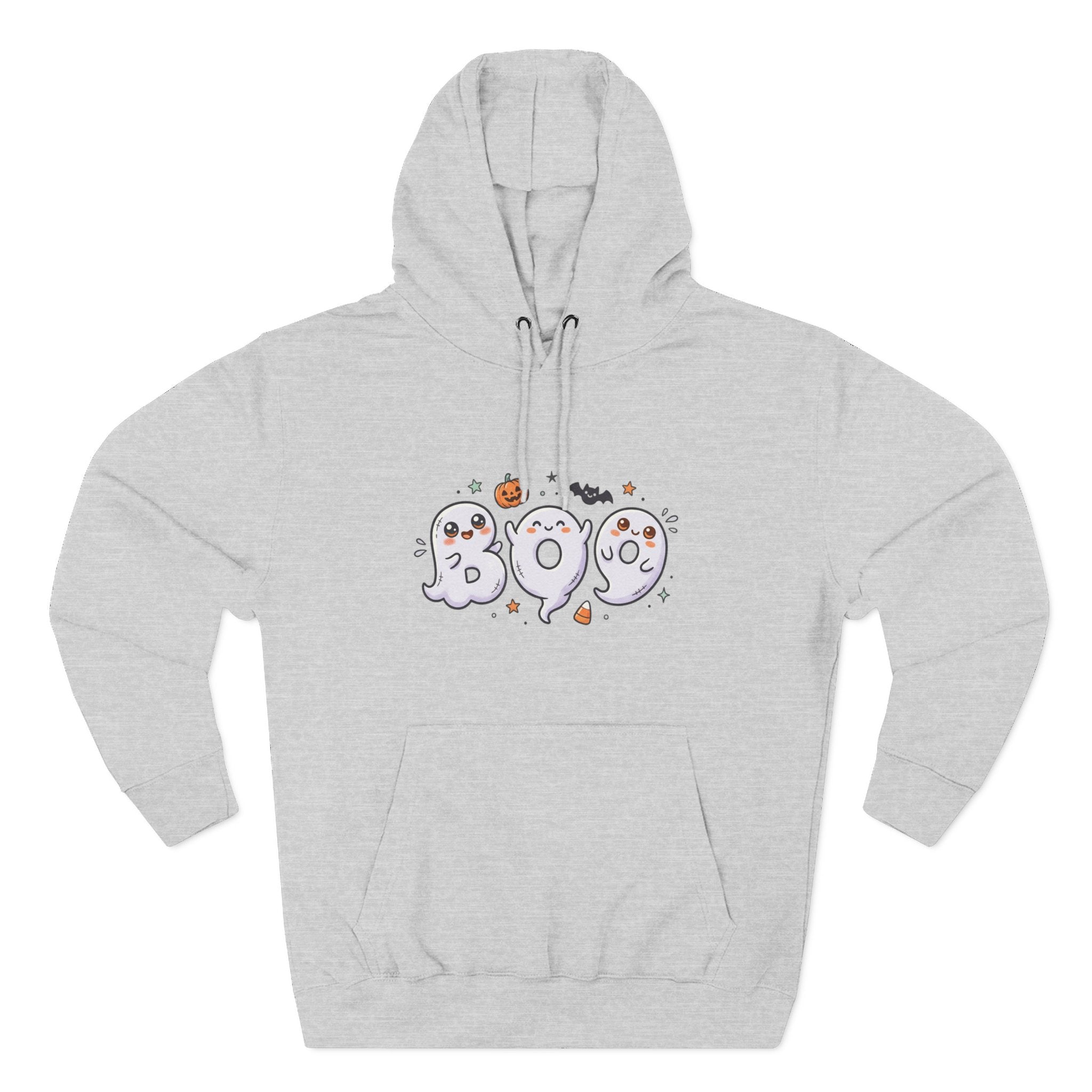 Boo Ghosts Halloween Hoodie — Cute Cartoon Ghosts & Pumpkins Fleece Hoodie