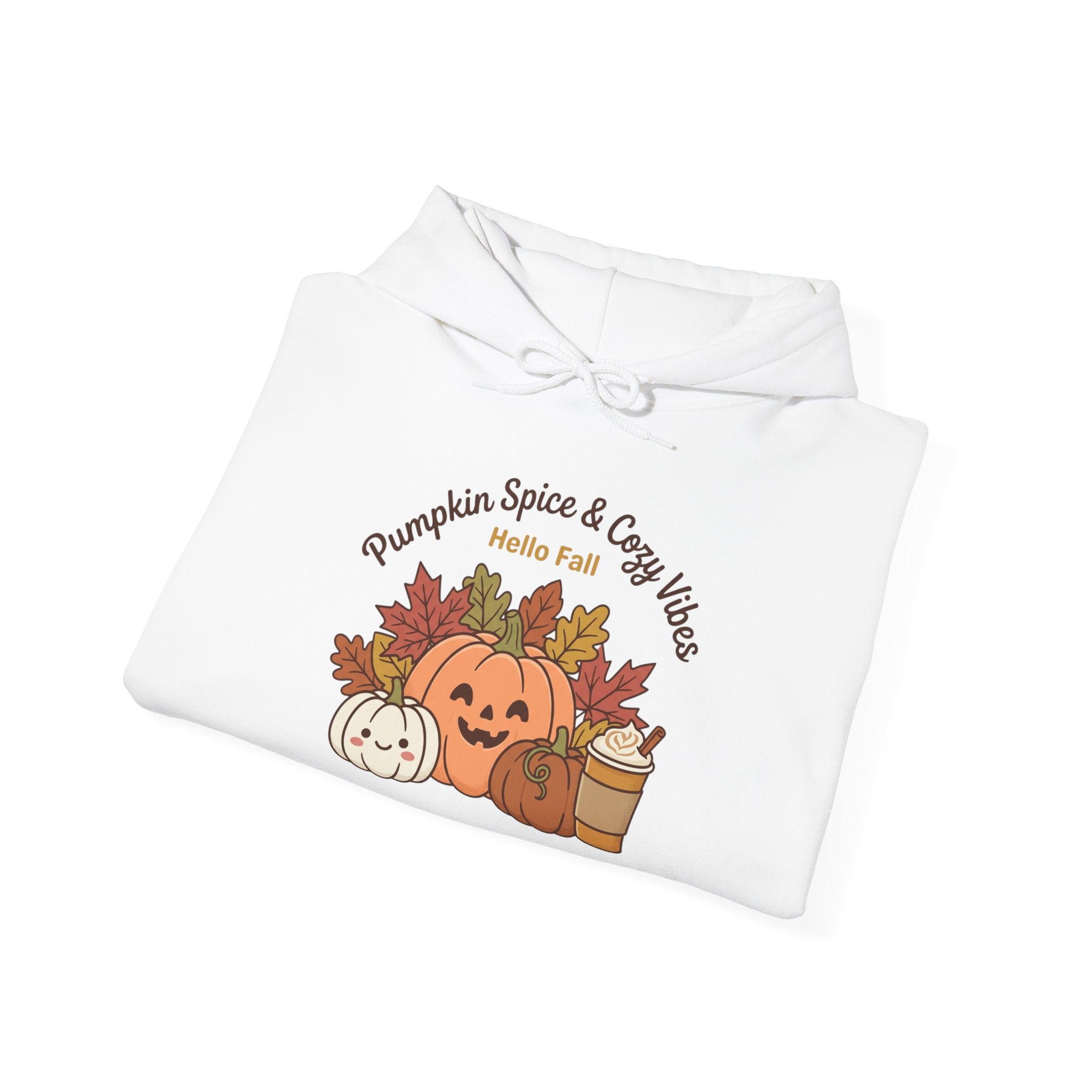 Pumpkin Spice & Cozy Vibes Hoodie | Fall Pumpkin Coffee Sweatshirt