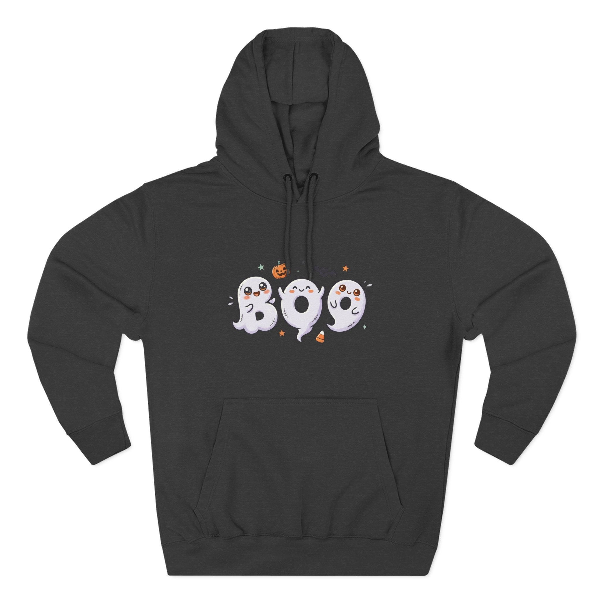 Boo Ghosts Halloween Hoodie — Cute Cartoon Ghosts & Pumpkins Fleece Hoodie
