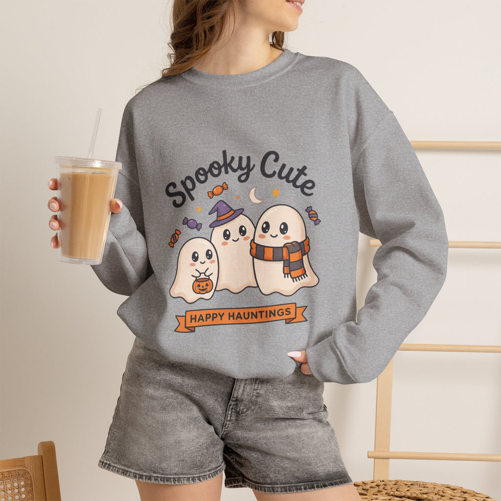 Spooky Cute Ghosts Crewneck Sweatshirt | Happy Hauntings Halloween