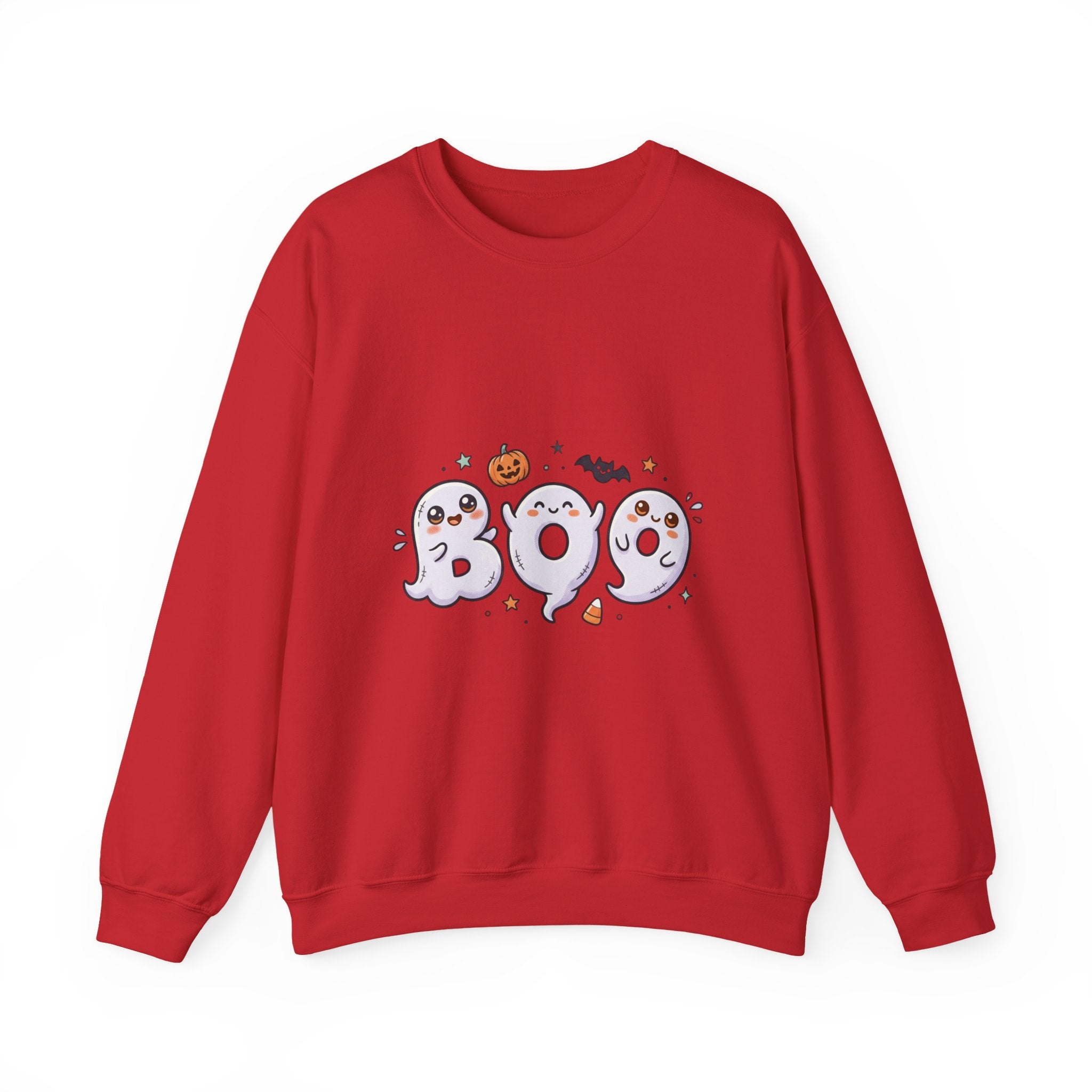 Cute 'BOO' Ghost Halloween Sweatshirt — Cute Spooky Crewneck for Fall