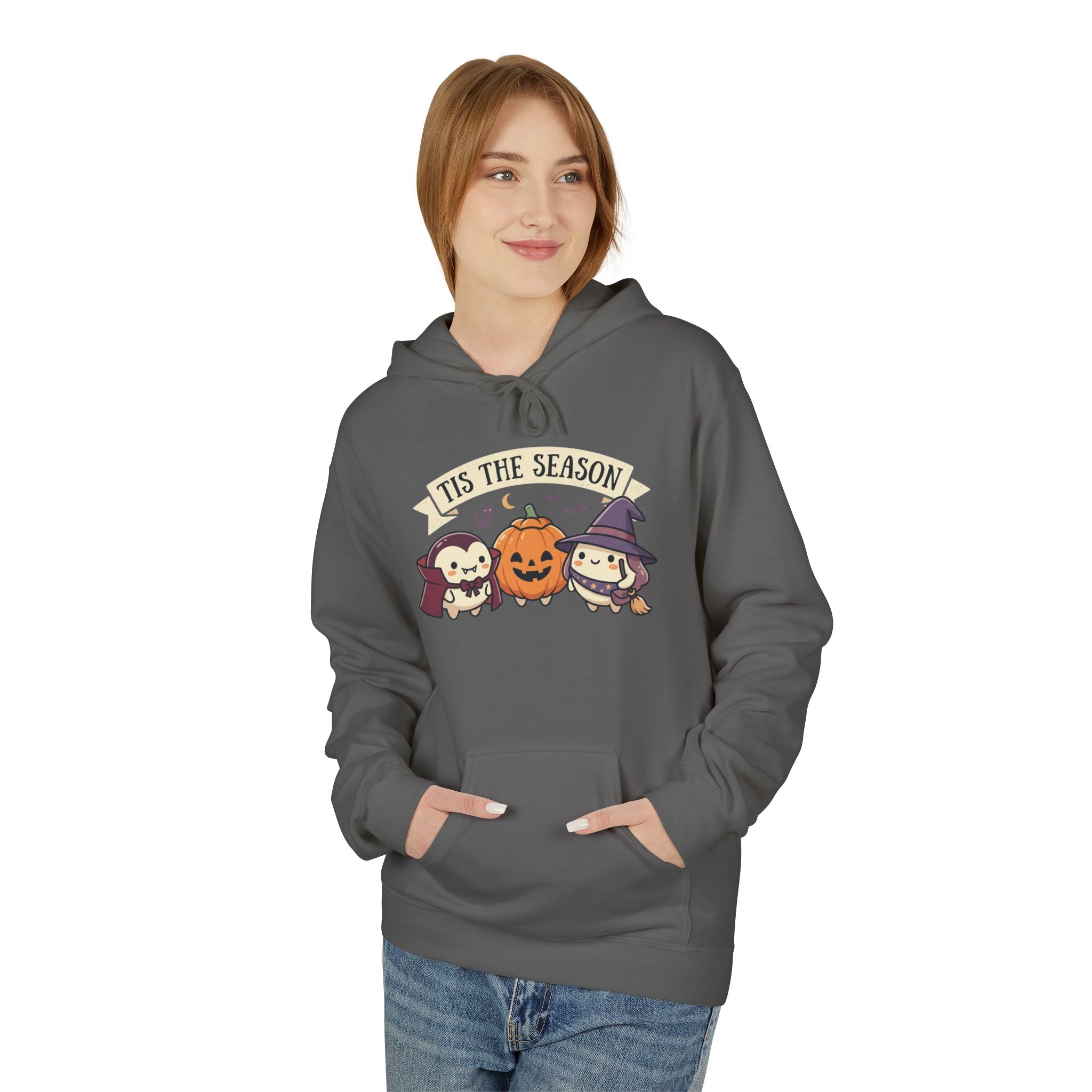 Halloween 'Tis The Season' Cute Pumpkin & Witch Hoodie