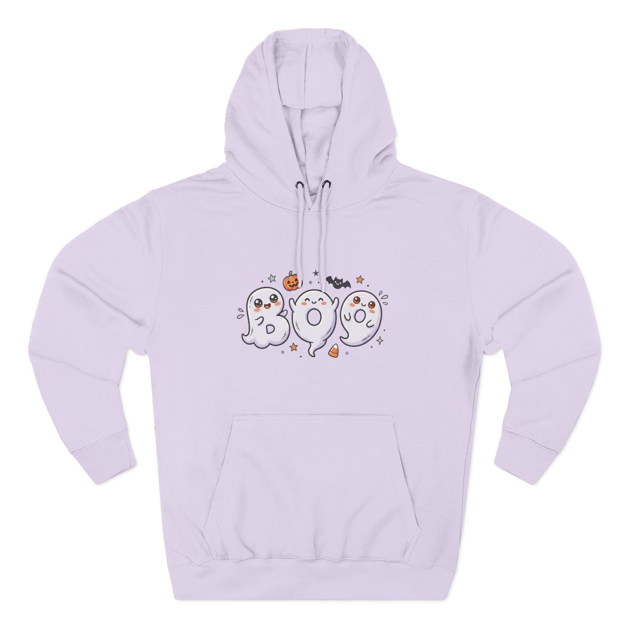 Boo Ghosts Halloween Hoodie — Cute Cartoon Ghosts & Pumpkins Fleece Hoodie
