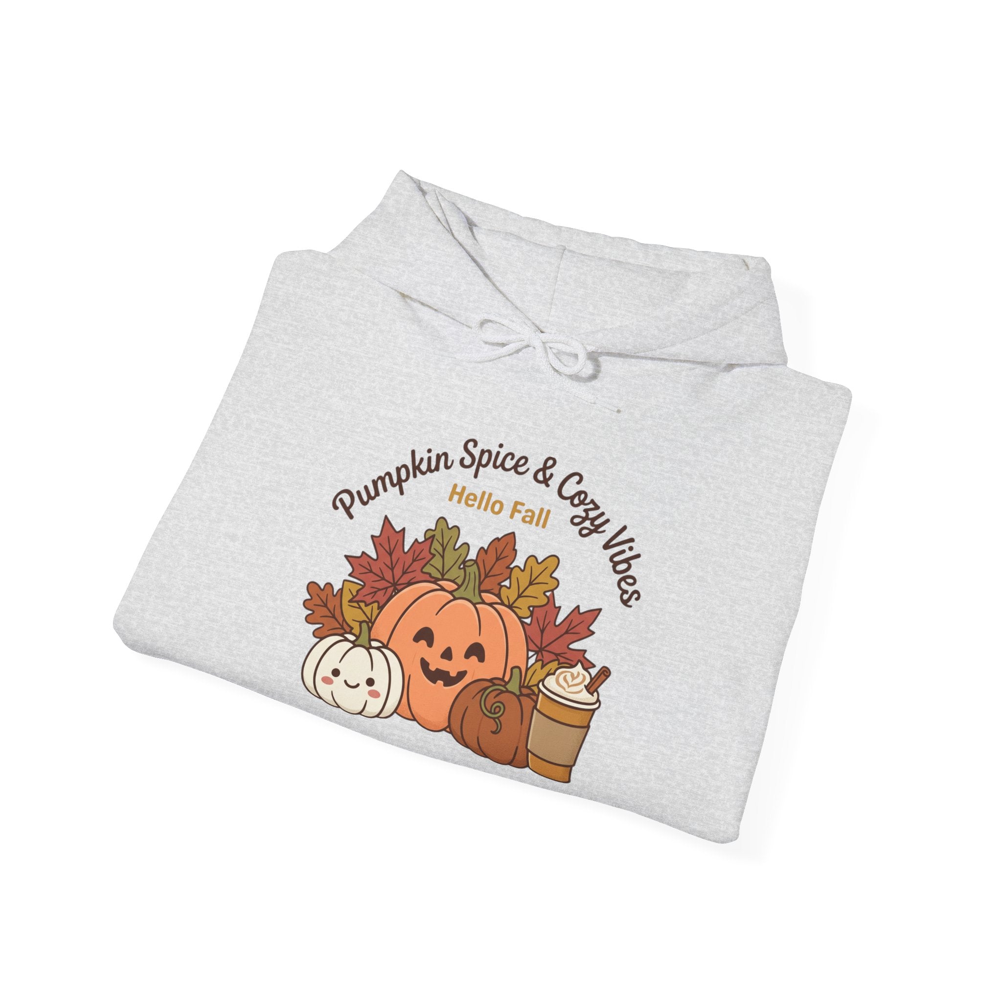 Pumpkin Spice & Cozy Vibes Hoodie | Fall Pumpkin Coffee Sweatshirt