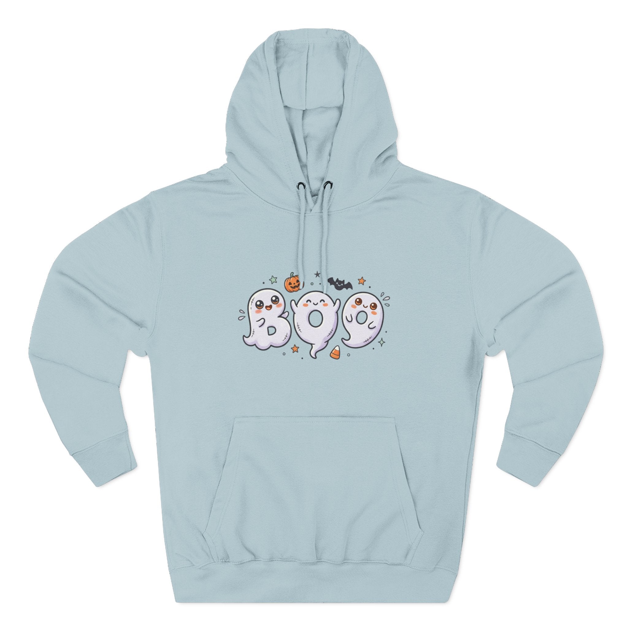 Boo Ghosts Halloween Hoodie — Cute Cartoon Ghosts & Pumpkins Fleece Hoodie
