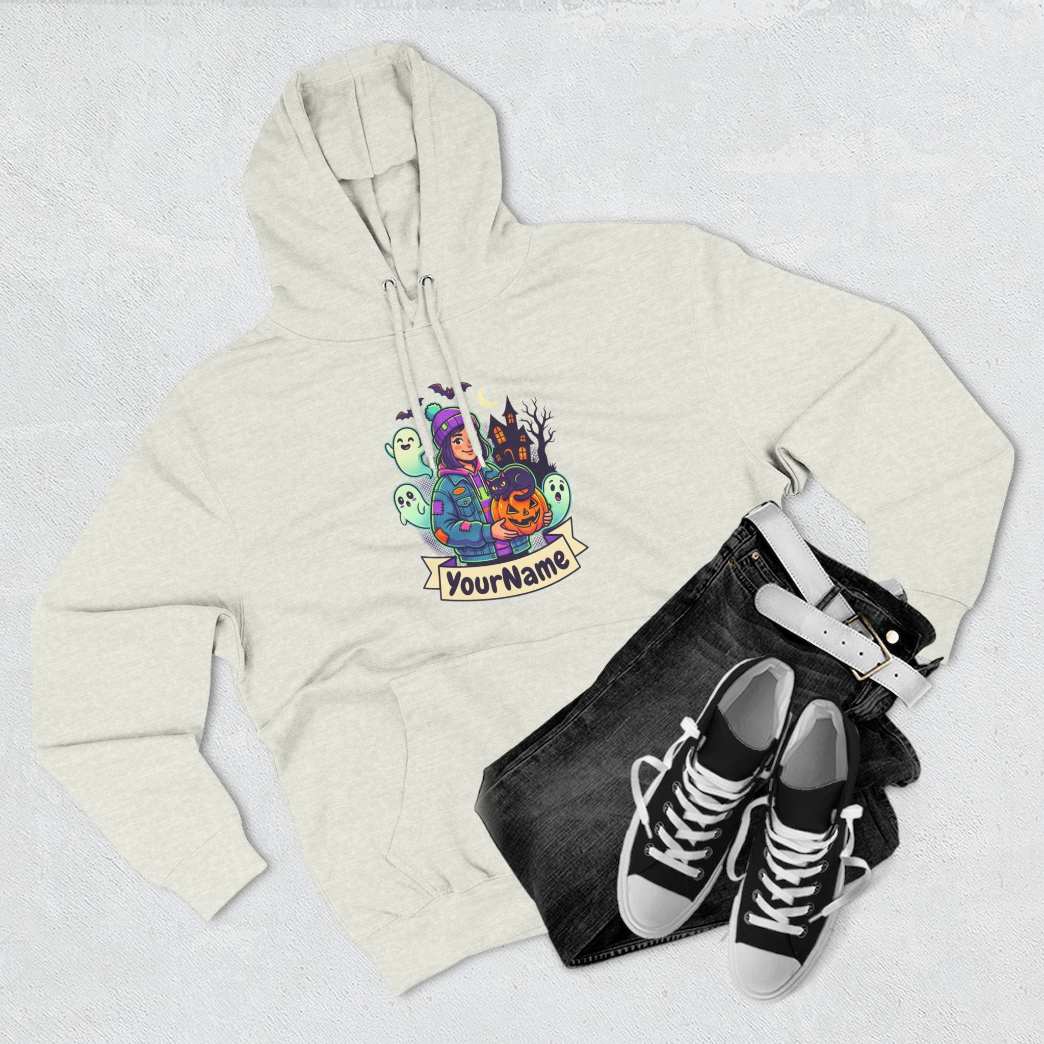 Halloween Crew Hoodie — Personalized Spooky Characters Design
