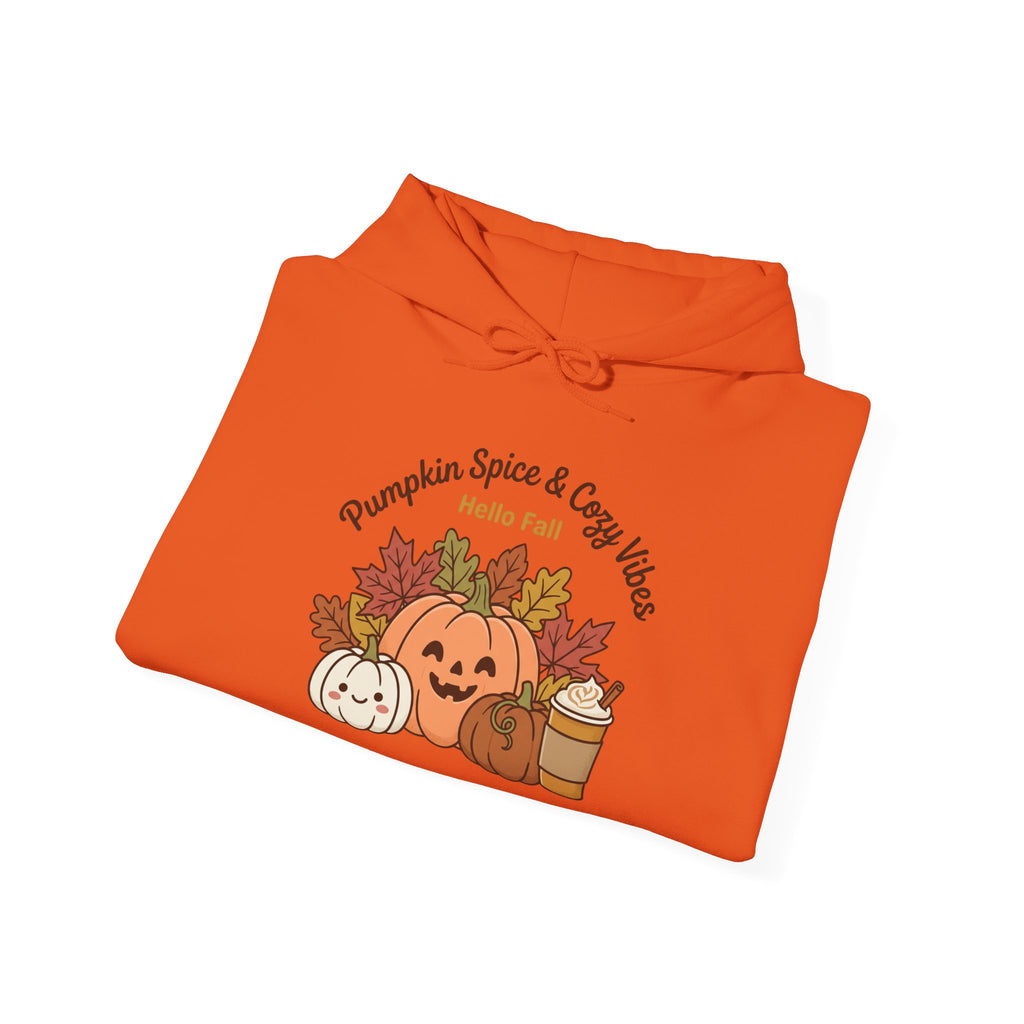 Pumpkin Spice & Cozy Vibes Hoodie | Fall Pumpkin Coffee Sweatshirt