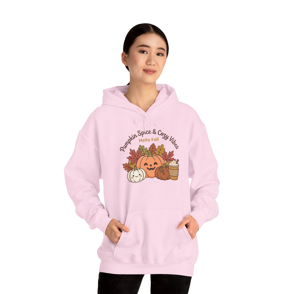 Pumpkin Spice & Cozy Vibes Hoodie | Fall Pumpkin Coffee Sweatshirt