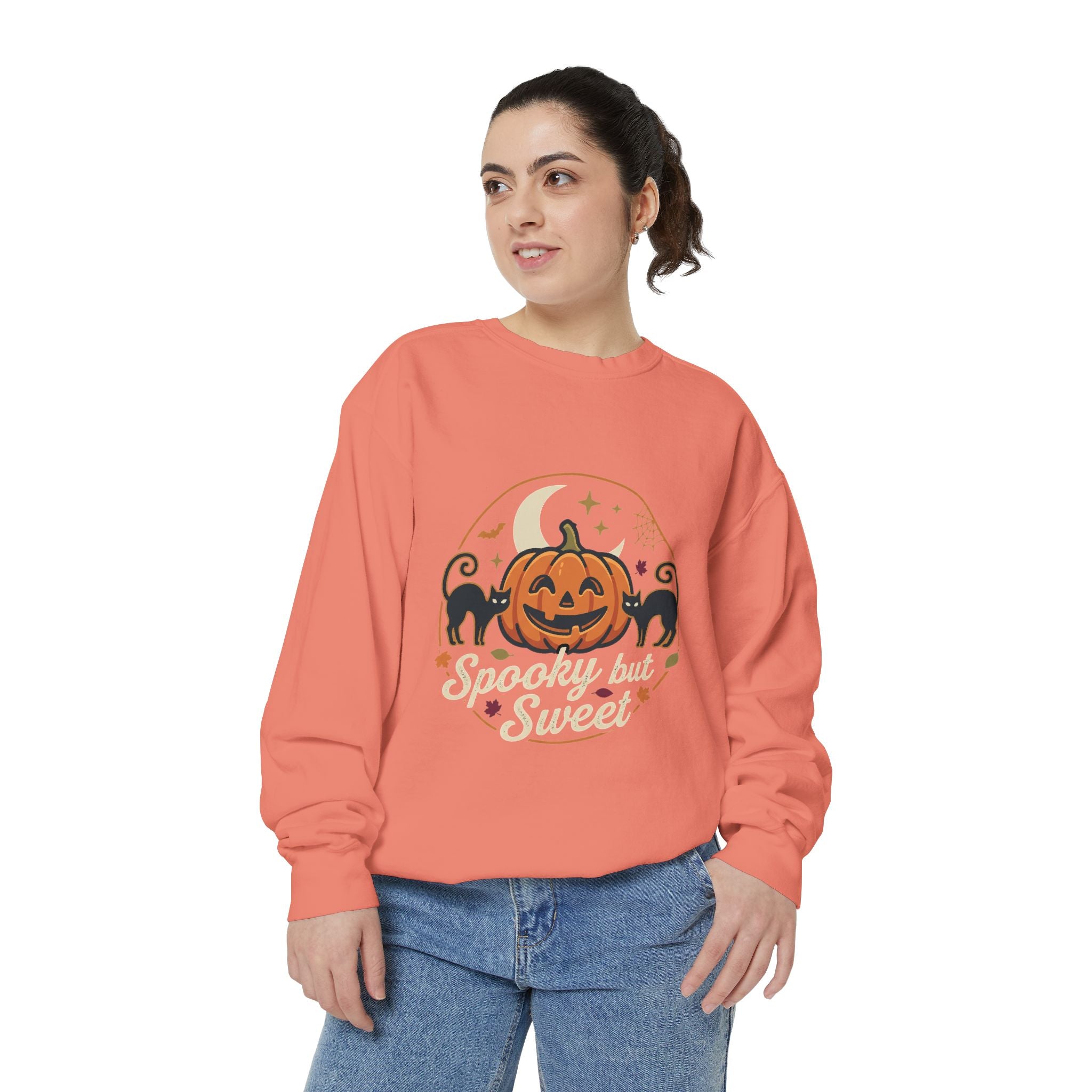 Spooky but Sweet Pumpkin Sweatshirt | Halloween Jack-o'-Lantern