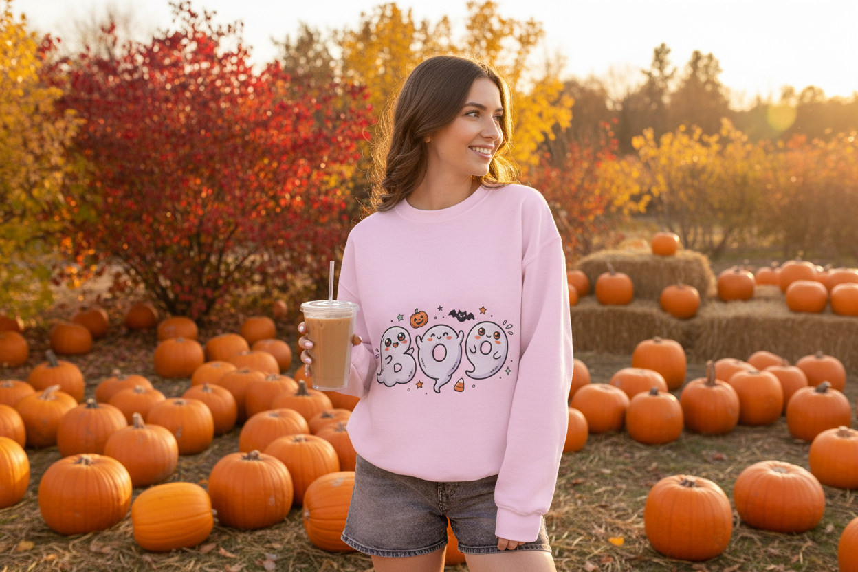 BOO Sweatshirt Pumpkin Patch